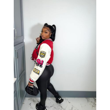 Stylish VOIKERDR Women's Varsity Jacket - Lightweight Outerwear