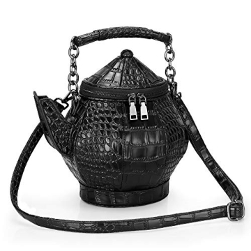 Gothic Purse, Teapot Shaped Crossbody Handbag Novelty Witchy Gift Top-handle Funky Tote Women's Shou...