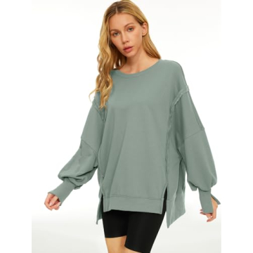 Trendy Queen Oversized Sweatshirt for Women in Light Green