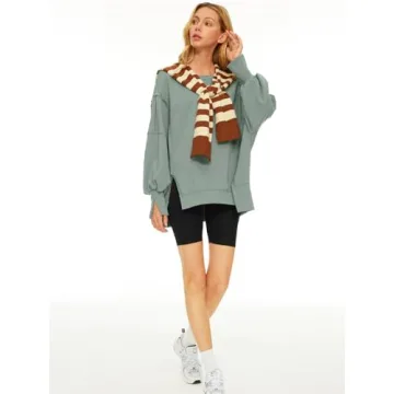 Trendy Queen Oversized Sweatshirt for Women in Light Green