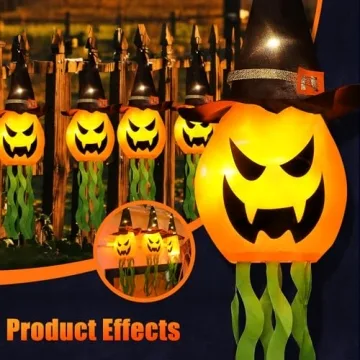 Cuorung Halloween Decorations - Lighted Pumpkin Witch Hats