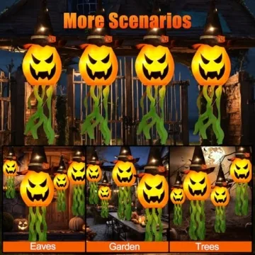 Cuorung Halloween Decorations - Lighted Pumpkin Witch Hats