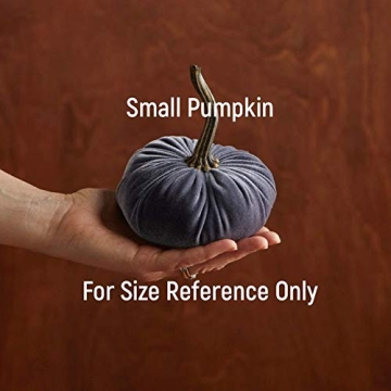 Set of 3 Small Velvet Pumpkins, autumn hygge home, cozy fall vibe, elegant gift set for friend, shelf sitter for office, pumpkin trick or trerat, table decor, bowl filler (Gray, Taupe, Ivory)