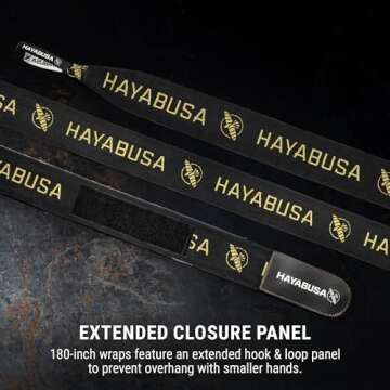 Hayabusa Boxing Hand Wraps for Men Women Black Gold
