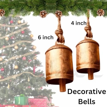 Rustic Decorative Bells Set of 2 - Vintage Holiday Charm
