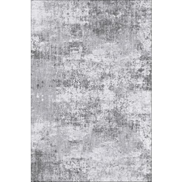 PureCozy Gray Washable Area Rug Non-Slip Soft Comfort