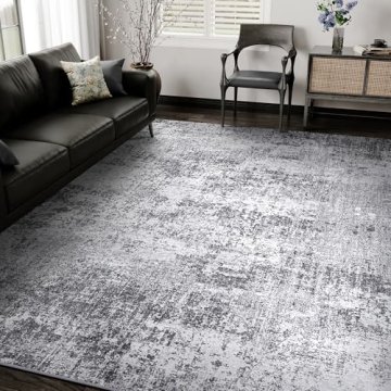 PureCozy Gray Washable Area Rug Non-Slip Soft Comfort