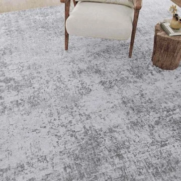 PureCozy Gray Washable Area Rug Non-Slip Soft Comfort