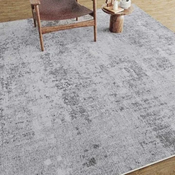 PureCozy Gray Washable Area Rug Non-Slip Soft Comfort