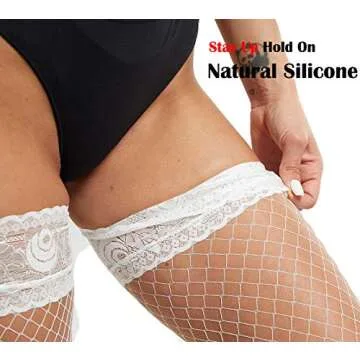 JarseHera Fishnet Thigh High Stockings - All-Day Comfort