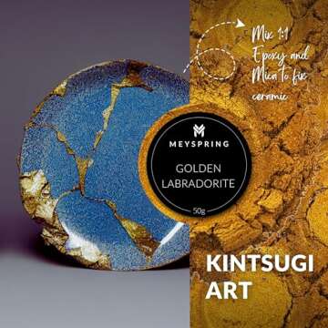 MEYSPRING Golden Labradorite Mica Powder for Resin Art