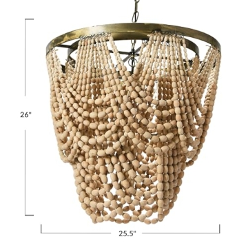 Stunning Creative Co-Op Chandelier with Wood Beads - Elegant Lighting