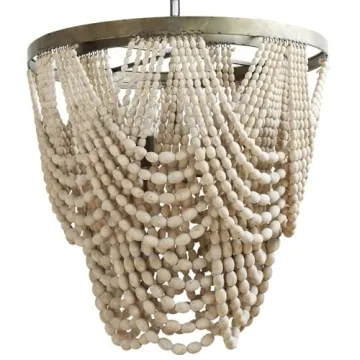 Stunning Creative Co-Op Chandelier with Wood Beads - Elegant Lighting