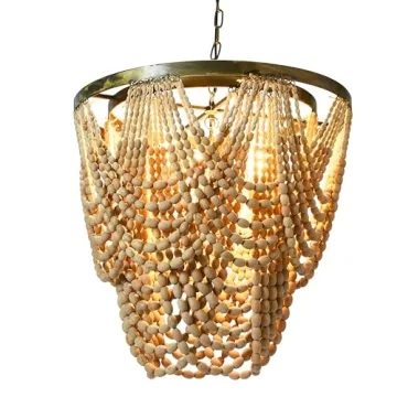Stunning Creative Co-Op Chandelier with Wood Beads - Elegant Lighting