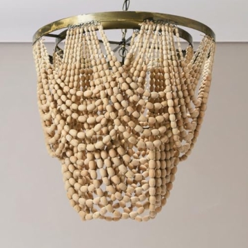Stunning Creative Co-Op Chandelier with Wood Beads - Elegant Lighting