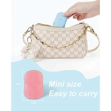 DF DUALFERV Paper Hand Soap Sheets for Traveling, 20 Pack (400 Sheets) Mini Portable Hand Soap Sheets, Scented Disposable Soap Sheet, Colorful Camping Soap Sheets, Travel Soap Sheets for Hand Washing