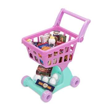 Battat Shopping Cart & Grocery Set - Play Kitchen Fun