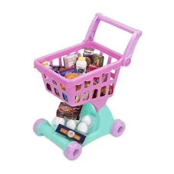 Battat Shopping Cart & Grocery Set - Play Kitchen Fun