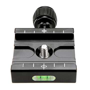 Fotasy 50mm Arca Swiss Type Clamp, Arca QR Clamp, 50 mm Arca Clamp, Arca Swiss Clamp, Quick Release Plate Clamp, QR Clamp, Arca Tripod Mount Adapter, for Tripod Head Monohead, with 50mm Arca Plate, Cl50_PU50, Black