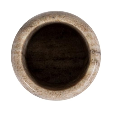 Creative Co-Op Modern Marble Wood Lid, Natural Canister