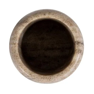 Creative Co-Op Modern Marble Wood Lid, Natural Canister