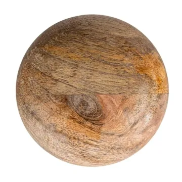 Creative Co-Op Modern Marble Wood Lid, Natural Canister