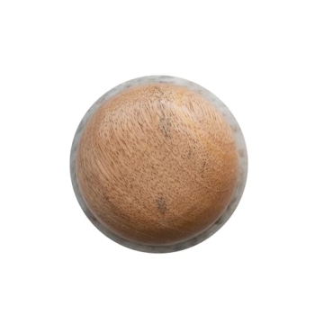 Creative Co-Op Modern Marble Wood Lid, Natural Canister