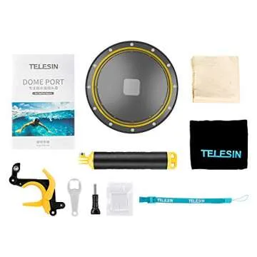 TELESIN Dome Port for GoPro Hero 8 Black, Underwater Diving Case Camera Lens Cover Lens Protector, with Waterproof Housing Case, Pistol Trigger, Floating Hand Grip and Anti-Fog Insert Accessories Kit