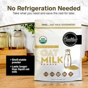 Oat Milk Powder 7oz - Natural and Plant Based Milk with a Clean Formula - Gluten-Free, Vegan, USDA Organic Certified, Non-GMO, Dairy Free, and Lactose Free Milk Powder with No Refrigeration Required
