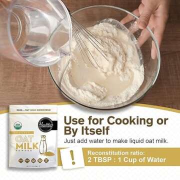 Oat Milk Powder 7oz - Natural and Plant Based Milk with a Clean Formula - Gluten-Free, Vegan, USDA Organic Certified, Non-GMO, Dairy Free, and Lactose Free Milk Powder with No Refrigeration Required