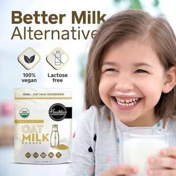 Oat Milk Powder 7oz - Natural and Plant Based Milk with a Clean Formula - Gluten-Free, Vegan, USDA Organic Certified, Non-GMO, Dairy Free, and Lactose Free Milk Powder with No Refrigeration Required