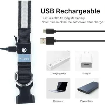 PcEoTllar LED Dog Collar - Colorful and Rechargeable