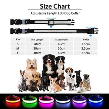 PcEoTllar LED Dog Collar - Colorful and Rechargeable