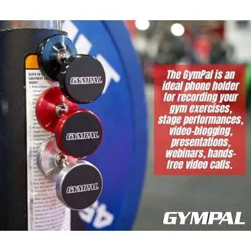GymPal Magnetic Phone Mount Holder - Dual Magnetic Gym Phone Holder for Working Out Videos - Double Sided Strong Magnet with 360 Degree Rotation - Fits Any Smart Phone
