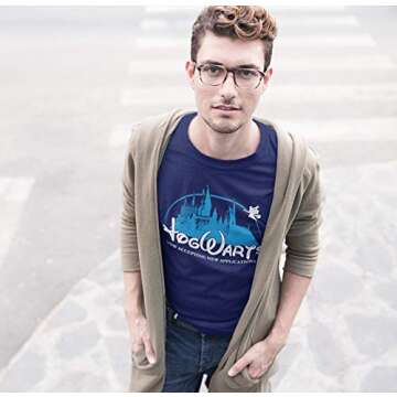 Superluxe Clothing Hogwarts Castle Mens Womens Kids Unisex Funny Wizarding World T-Shirt, Navy, Small