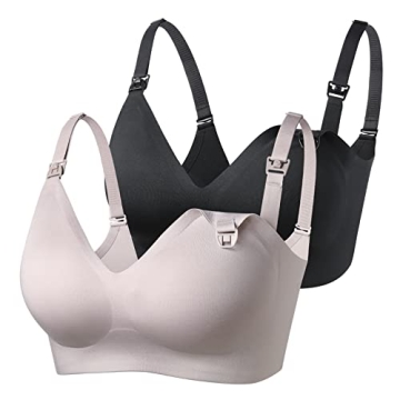Momcozy Nursing Bra 2 Pack Comfort Wireless Maternity Bralette