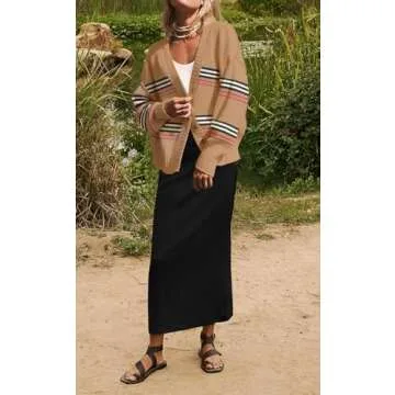 Womens Fall Knit Tops Fashion Long Sleeve Cashmere Cardigan 2024 Chunky Sweater Outfits Oversized Lightweight Knitted Cardigans