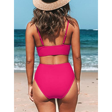 CUPSHE High Waisted Twist Front Bikini Set for Women