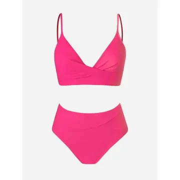 CUPSHE High Waisted Twist Front Bikini Set for Women