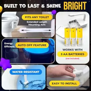 Mind-Glowing Toilet Light with Motion Sensor - Toilet Bowl Night Light with Color Changing LED, Dimmer - Funny Gag Gift for Men, Women, Dad, Mom - Kids Bathroom Accessories for Potty Training