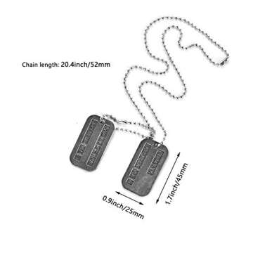 DAYSTART Two Double Sided Wolverine Name Dog Tags on 20 Inch Chain for Wolverine Lover Costume Cosplay Accessory