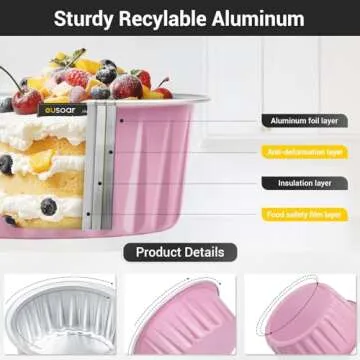 EUSOAR 30pcs Disposable Foil Ramekins with Lids