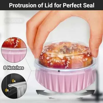 EUSOAR 30pcs Disposable Foil Ramekins with Lids