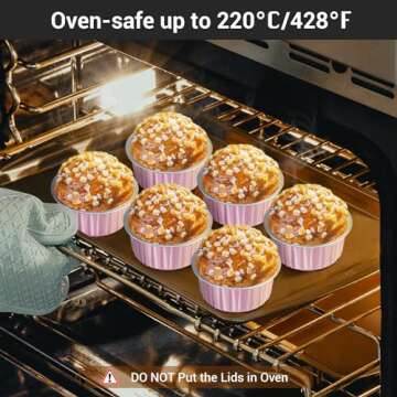 EUSOAR 30pcs Disposable Foil Ramekins with Lids