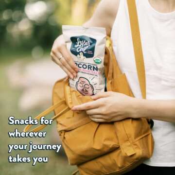 LesserEvil Himalayan Pink Salt Organic Popcorn, No Artificial Ingredients, Coconut Oil, Pack of 12, 0.88 oz Bags