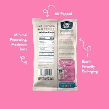 LesserEvil Himalayan Pink Salt Organic Popcorn Pack of 12