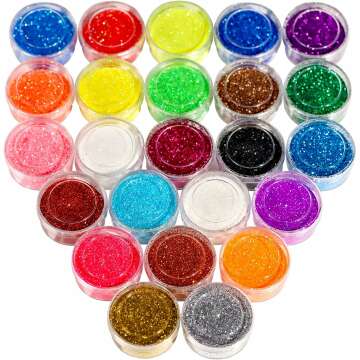 FANDAMEI 24 Color Glitter Set for Arts & Makeup