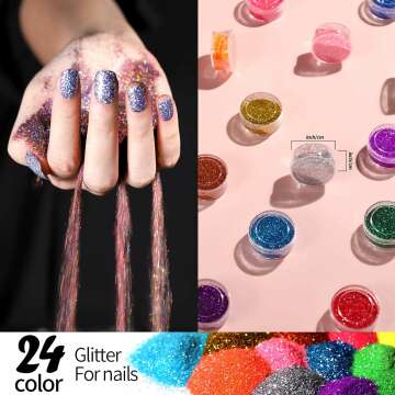FANDAMEI 24 Color Glitter Set for Arts & Makeup