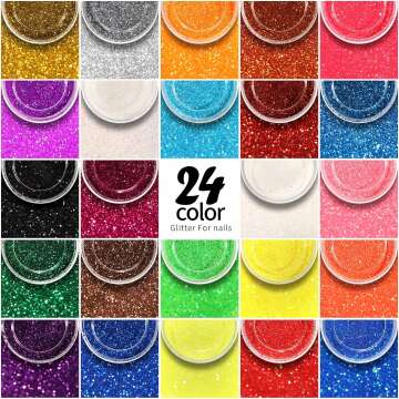 FANDAMEI 24 Color Glitter Set for Arts & Makeup