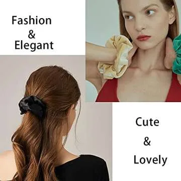 60 Pcs Velvet & Satin Scrunchies Set for Women